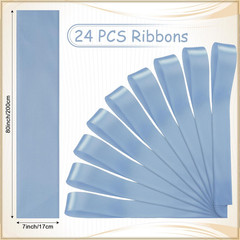 Dusty Blue 24 Pcs Wedding Bows Aisle Decorations Satin Bows for Chairs Decorativ