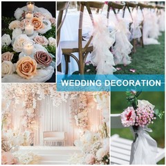 Tulle Fabric Rolls 6″ by 50 Yards Fabric Spool Tulle for DIY, Champagne Gold