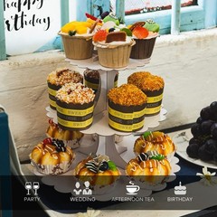Versatile White Cardboard Cupcake Tower – Perfect for Celebrations & Easy to Use