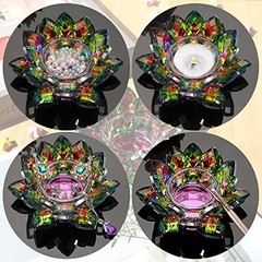 Crystal Lotus Flower Tea Light Holder – Lotus Petals Votive Candle Colorful