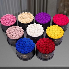 NATROSES Gifts for Her 27 Piece Forever Preserved Roses in a 27 Roses, Red
