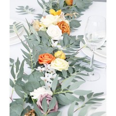 BRAND NEW ~ Artificial Eucalyptus Flower Garland ~ Wedding Mantle ~ 6ft x 9 1/2″