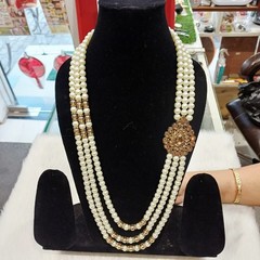 Indian Wedding Groom Pearl Necklace,Sherwani Mala,Three and Five Layer Mala