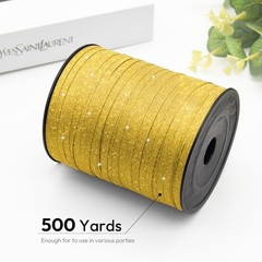 Curling Ribbon, 1/5″ Wide x 500 Yards 1/5″ x 500 Yards Golden Glitter