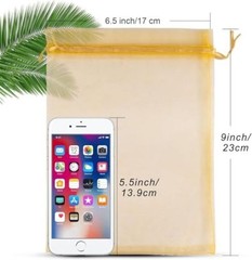 50 Pack Assorted Organza Bags 6×9 Inch, Mesh 1 Count (Pack of 50) 10Colors