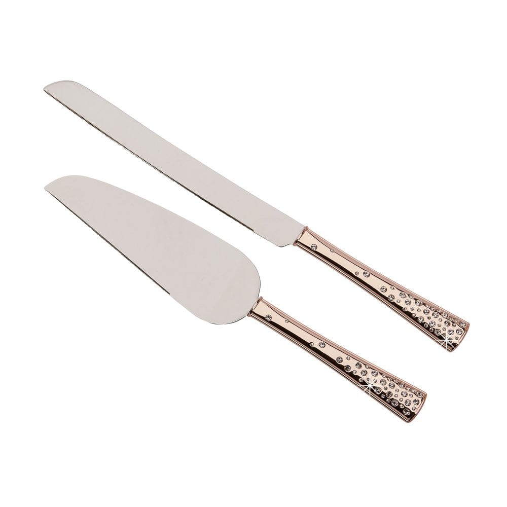 Creative Gifts Galaxy Rose Gold Knife And Server Set 025574