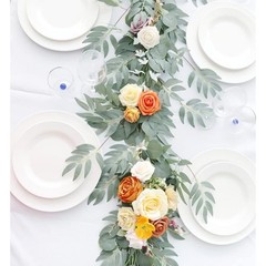 BRAND NEW ~ Artificial Eucalyptus Flower Garland ~ Wedding Mantle ~ 6ft x 9 1/2″