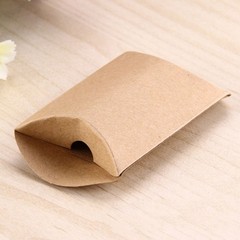 100Pcs Durable Kraft Paper Pillow Favor Boxes Wedding Candy Packing Boxes Khaki