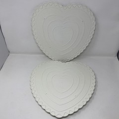 5 Wilton 14″, 10″, 8″ Heart Cake Separator Plates Scalloped Decorator Preferred