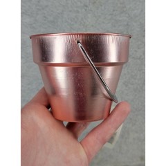 Set of 3 Rose Gold Aluminum Mini Buckets 3 Inch Small Decorative Pails