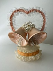 Vintage 60’s 70’s 80s? Chapel Bells Heart Shape Cake Topper
