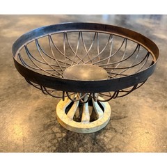 Rustic Industrial Wire Pedestal Centerpiece Fruit And / Or Vegetable Bowl