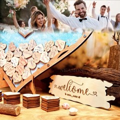 Rustic Wedding Guest Book Alternative Pen Set Sign Heart Drop , Unique Person…