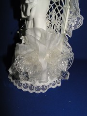 New Vintage White Porcelain Dancing Bridal Couple , Chapel Window Caketop #310
