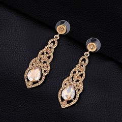 mecresh Women’s Alloy Teardrop Crystal Chandelier Dangle Earrings C-champagne