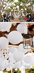 Quasimoon 14″ White Irregular Ribbed Paper Lantern (10 PACK) by PaperLanternS…