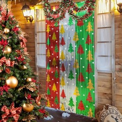2 Pack Christmas Foil Fringe Curtains 3.3 x 6.6 Ft Christmas Tree Tinsel Curt…