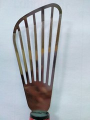 Short Narrow Slotted Spatula Cake Server Wedding Stainless Steel Red Handle New
