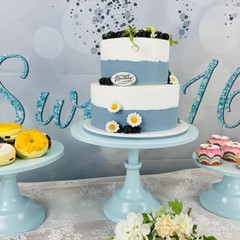 Round Cake Stand Metal Iron Pedestal Dessert Holder Wedding Party Rack Display