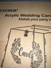 Cecolic Acrylic Wedding Card Box W/ Lock , Size 9.8 In X 9.3 X 10 In