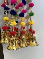 Indian Wedding Gralands pom pom Strings Door Hanging Decoration Event lot 5pcs