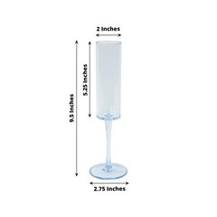 6 Cylindrical 6 oz Reusable Plastic Champagne Flute Glasses Party Events