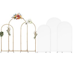 Arch Backdrop Covers with Zipper Spandex Fitted Arch Cover for Wedding 4ft-6ft