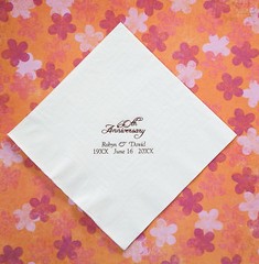 100 10th, 25th, 30th, 40th, 50th, 60th anniversary personalized luncheon napkins