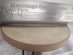 Decorative Pewter Metal Marriage Certificate Box Holder For 50th Anniversary