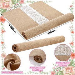 Preboun 3ft x 100 ft Natural Burlap Wedding Runner Aisle Outdoor for Wedding …