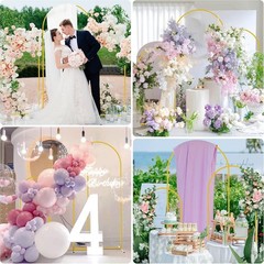Versatile Gold Metal Arch Stand Set for Weddings & Parties – 6FT, 5FT, 4FT