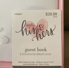Studio His & Hers Guest Book Floral 2018  6.63 in x 10 in 