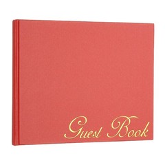 Elegant Guestbook, 9″x7″ Offset Paper Wedding Guest Book, Red