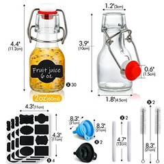 Swing Top Glass Bottles Set of 30, 2oz Small Airtight Bottles with Swing Top