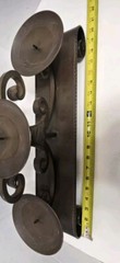 Wrought Iron 3 Large Candle Holder with Swirls (20x4x11 inches)