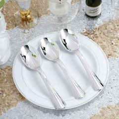 Plastic SILVER Light Gray COFFEE SPOONS Disposable Home Party Wedding Catering