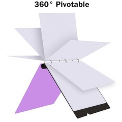 360° Pivotable 3 Ring Binder, Upgraded 1 inch Purple 2 PCS Customizable Cover
