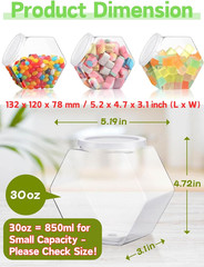 8 Pcs 30Oz Plastic Candy Jars with 8 Pcs Spoons, 16 Pcs Label Stickers & 1 Pcs M