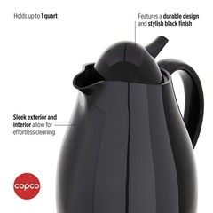 Copco Insulated Chloe Carafe Large Capacity For Serving 1 Quart Black 5293755