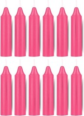 Box of 12 Pink Candles | 4 inches Tall & 3/4 inch Diameter | Set 12,
