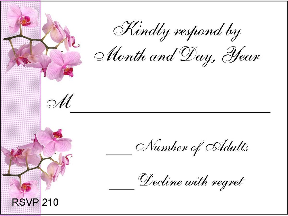 100 RSVP Wedding cards Party, Graduation printed in color with Envelopes