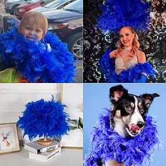 Feathers Boa – 2 Yards Boas for Adults,Wedding Royal Blue 45g