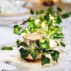 7 ft Green LED Ivy Leaf Garland Battery Operated Fairy Lights Party Decorations