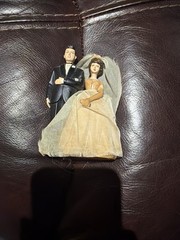 Vintage MCM 1950’s Wedding Cake Golden Anniversary Topper Bride Groom
