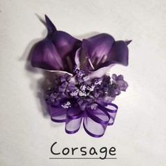 Purple Rose Calla Lily Sola Wood Bridal Wedding Bouquet Accessories