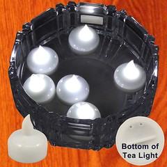 NEW 12 White Led Floating Candle Floral Tea Light for Wedding Centerpiece Decor