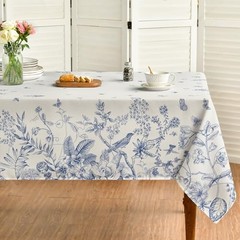 Spring Tablecloth 60×120 Inch, Hand-Drawing 60″ x 120″ (Rectangular) Blue