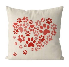 Valentines Day Pillow Covers 18×18 Inch Love Hearts Paws Farmhouse Sofa Throw