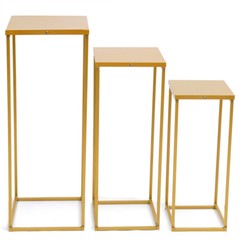 3PCS Golden Metal Stand Wedding Decoration Road Lead Flower Centerpieces Column