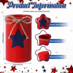 12 Pcs Memorial Day Table Centerpieces Patriotic Vases Red White and Blue Dec…